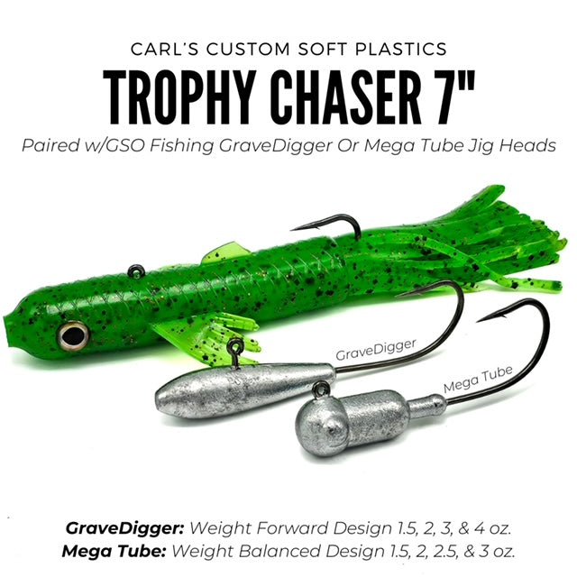 custom soft plastic fishing lures 7" Trophy Chaser