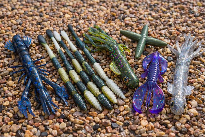 custom soft plastic fishing lures Hand-Painted Paddle Tail The Ice Fluke soft bait gives enough of a ribbed body to affix to a jig head before transitioning abruptly to a thin round appendage culminating in a split tail Action Plastics 15" Shad -